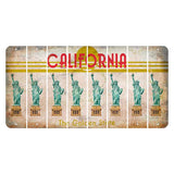 California The Golden State Cut License Plate Strips (Set of 8) Statue of Liberty