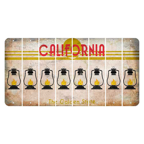 California The Golden State Cut License Plate Strips (Set of 8) Lantern