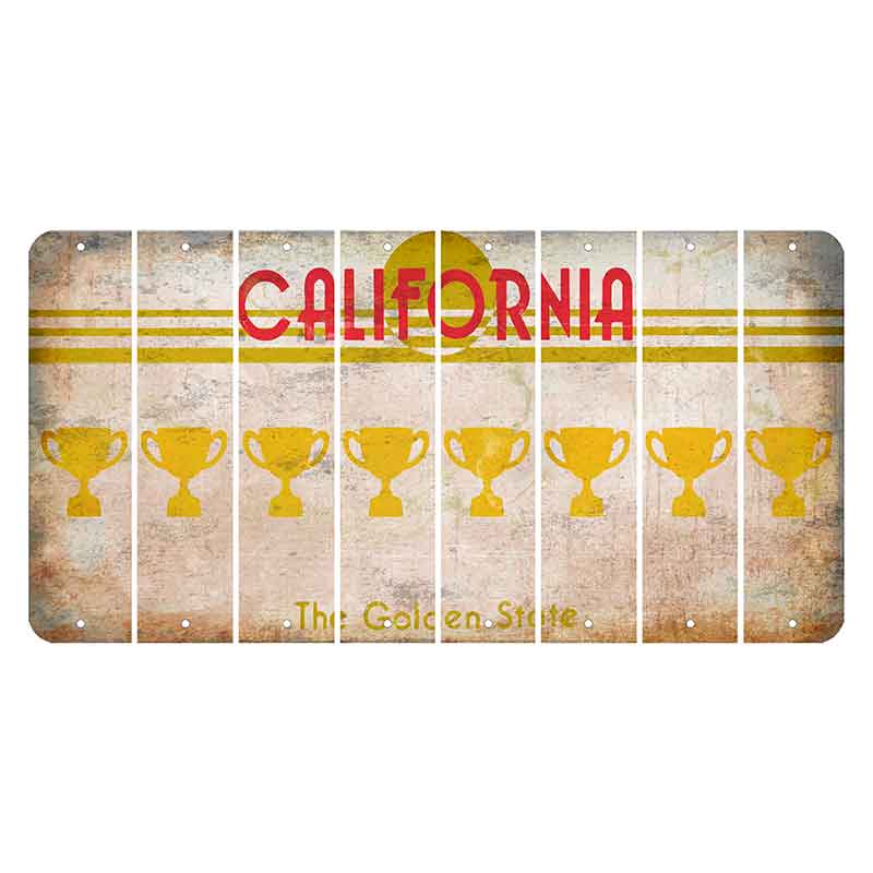 California The Golden State Cut License Plate Strips (Set of 8) Trophy
