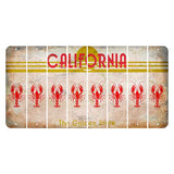 California The Golden State Cut License Plate Strips (Set of 8) Lobster