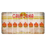 California The Golden State Cut License Plate Strips (Set of 8) Campfire