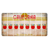 California The Golden State Cut License Plate Strips (Set of 8) Teacher Apple