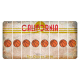 California The Golden State Cut License Plate Strips (Set of 8) Basketball