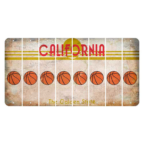California The Golden State Cut License Plate Strips (Set of 8) Basketball