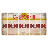 California The Golden State Cut License Plate Strips (Set of 8) Cheer Bow