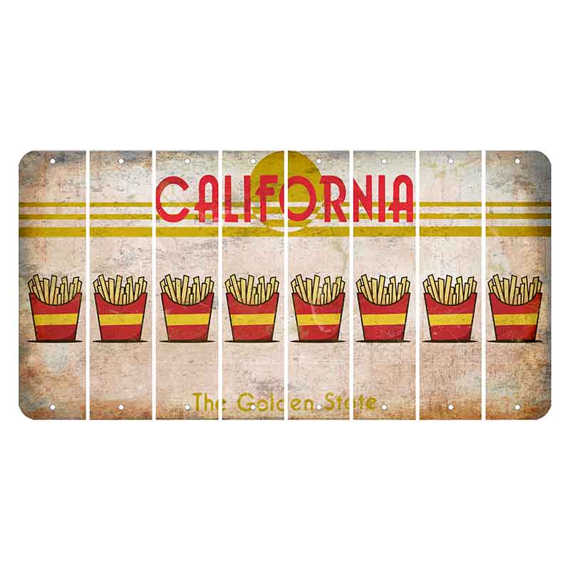 California The Golden State Cut License Plate Strips (Set of 8) French Fries