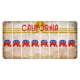 California The Golden State Cut License Plate Strips (Set of 8) Republican