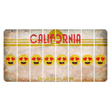 California The Golden State Cut License Plate Strips (Set of 8) Emoji - Heart Eyes
