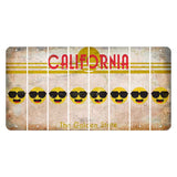 California The Golden State Cut License Plate Strips (Set of 8) Emoji - Shades