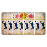 California The Golden State Cut License Plate Strips (Set of 8) Basketball Player