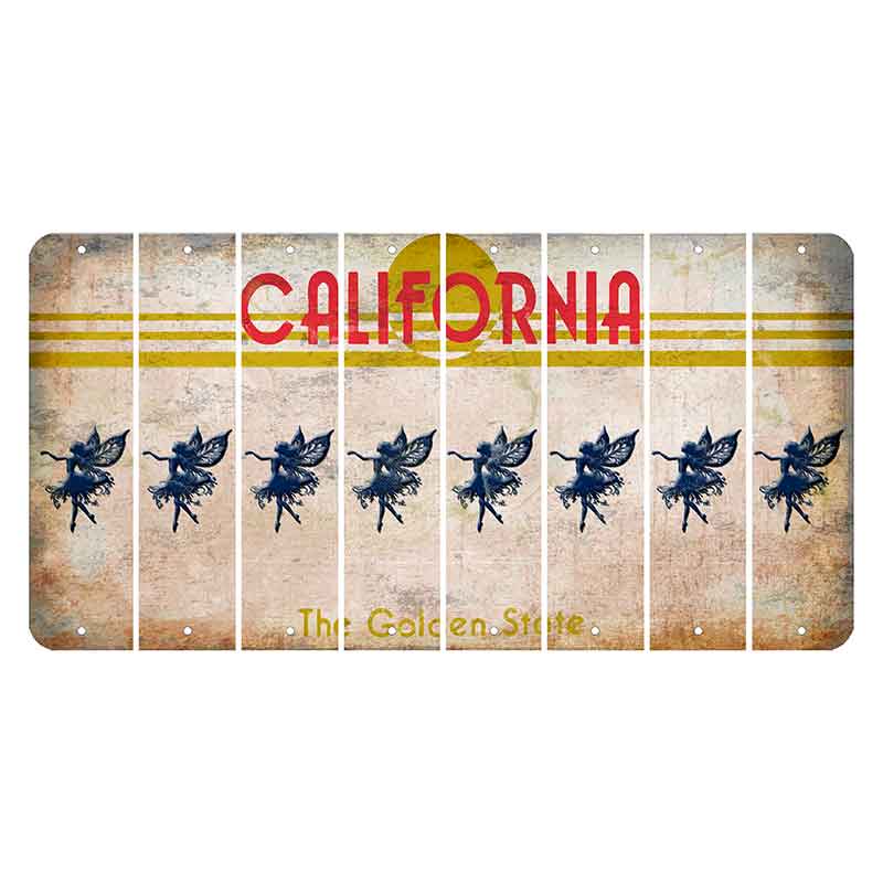 California The Golden State Cut License Plate Strips (Set of 8) Fairy