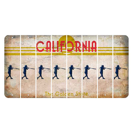California The Golden State Cut License Plate Strips (Set of 8) Softball Batter