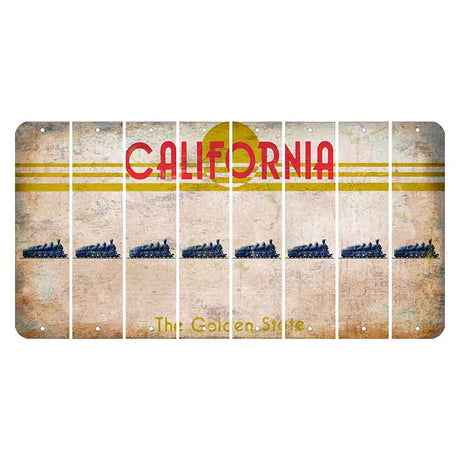 California The Golden State Cut License Plate Strips (Set of 8) Train