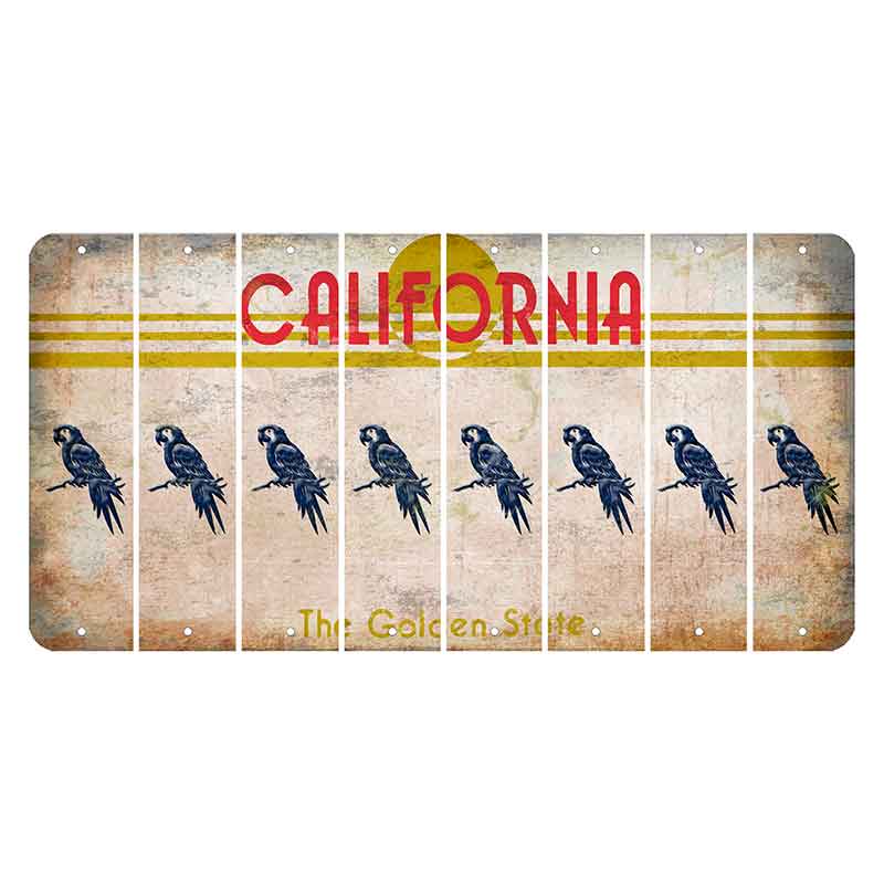 California The Golden State Cut License Plate Strips (Set of 8) Parrot