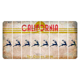 California The Golden State Cut License Plate Strips (Set of 8) Reindeer