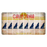 California The Golden State Cut License Plate Strips (Set of 8) Howling Wolf