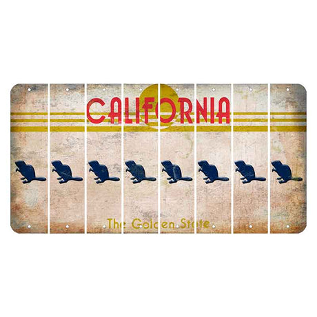 California The Golden State Cut License Plate Strips (Set of 8) Beaver