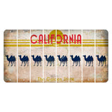 California The Golden State Cut License Plate Strips (Set of 8) Camel