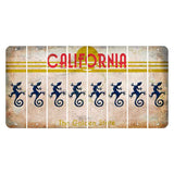 California The Golden State Cut License Plate Strips (Set of 8) Gecko