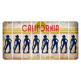 California The Golden State Cut License Plate Strips (Set of 8) Cowgirl