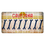 California The Golden State Cut License Plate Strips (Set of 8) Wrench