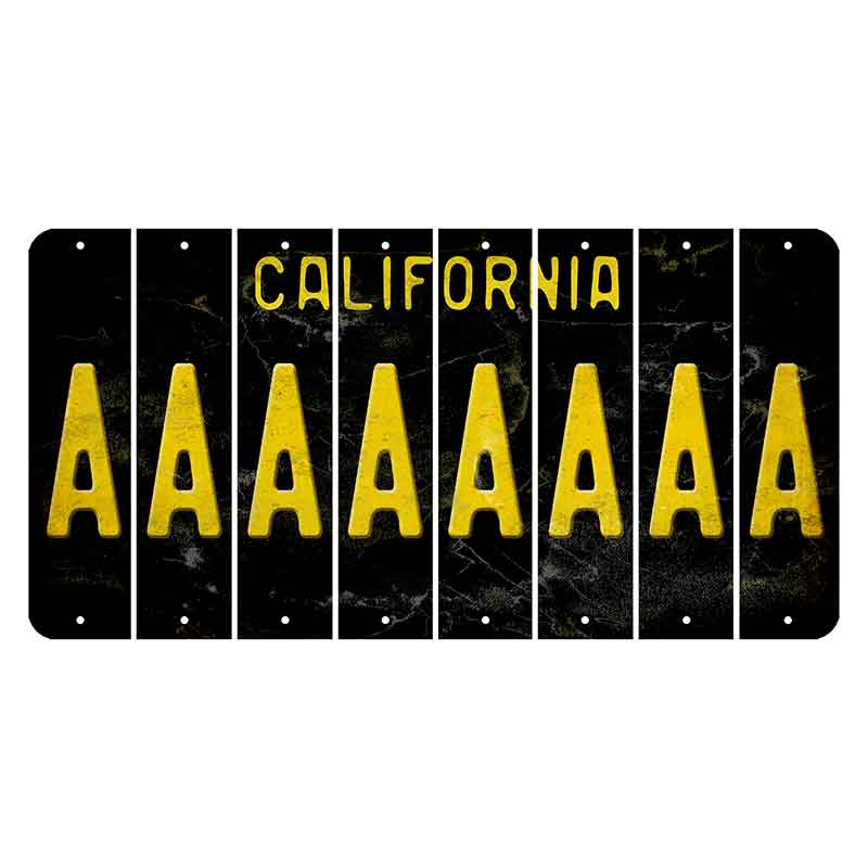 California Black Cut License Plate Strips (Set of 8) A