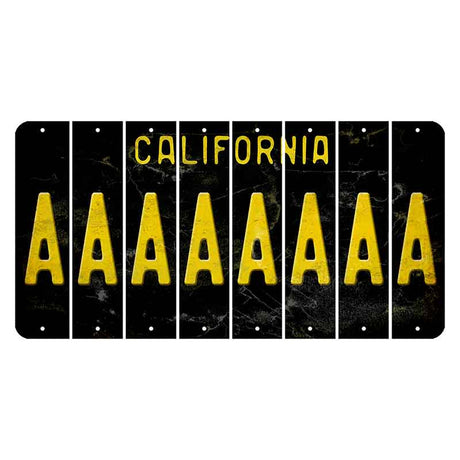 California Black Cut License Plate Strips (Set of 8) A