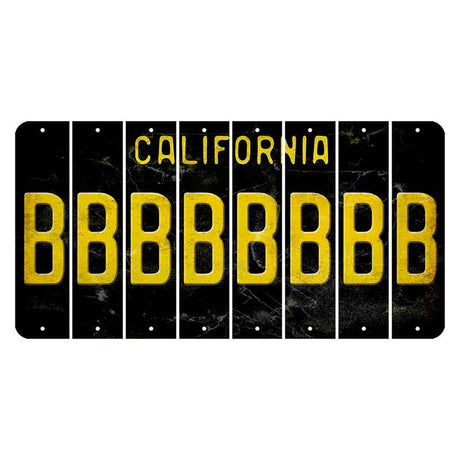 California Black Cut License Plate Strips (Set of 8) B