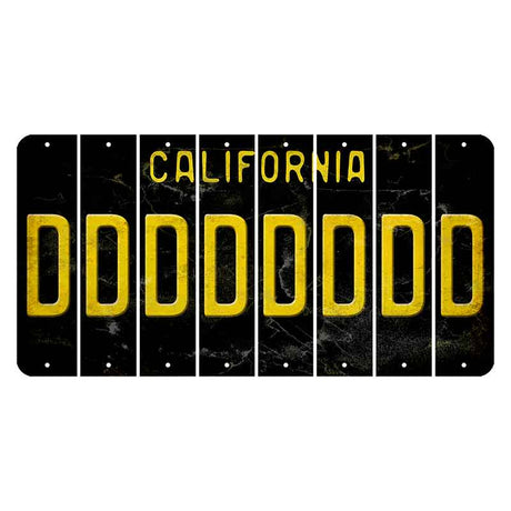 California Black Cut License Plate Strips (Set of 8) D