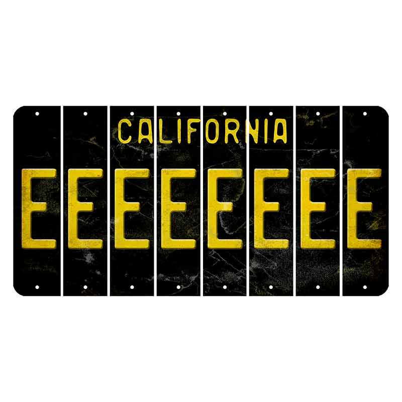 California Black Cut License Plate Strips (Set of 8) E