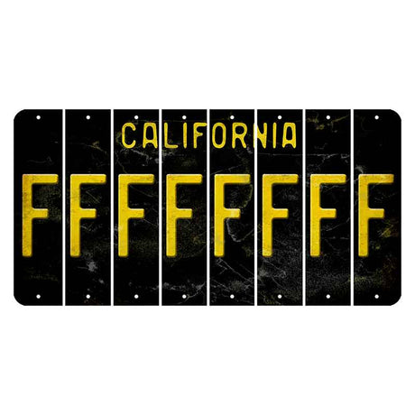 California Black Cut License Plate Strips (Set of 8) F