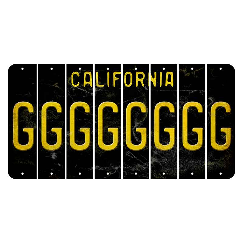 California Black Cut License Plate Strips (Set of 8) G