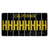 California Black Cut License Plate Strips (Set of 8) H