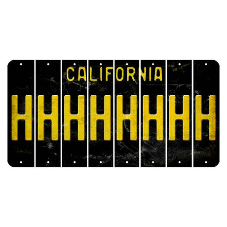 California Black Cut License Plate Strips (Set of 8) H