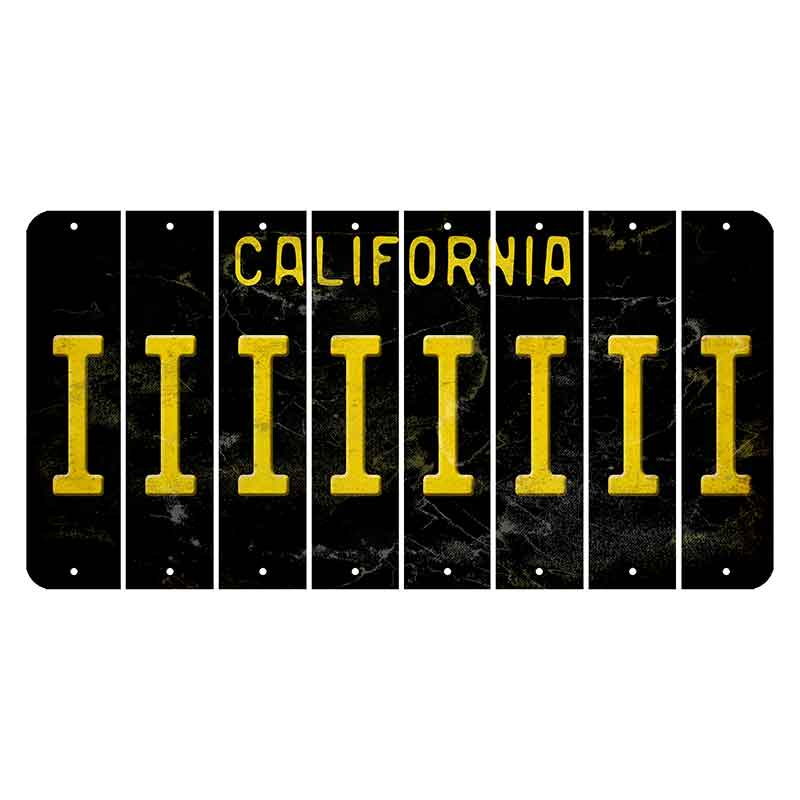California Black Cut License Plate Strips (Set of 8) I