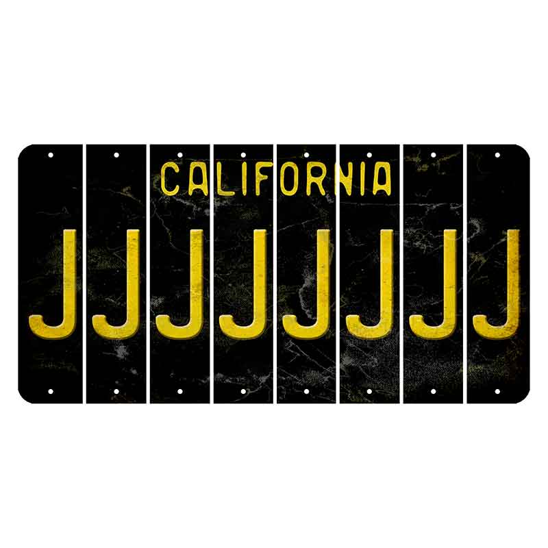 California Black Cut License Plate Strips (Set of 8) J