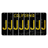 California Black Cut License Plate Strips (Set of 8) J