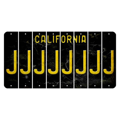 California Black Cut License Plate Strips (Set of 8) J