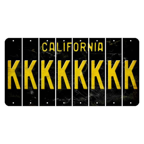 California Black Cut License Plate Strips (Set of 8) K