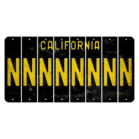 California Black Cut License Plate Strips (Set of 8) N