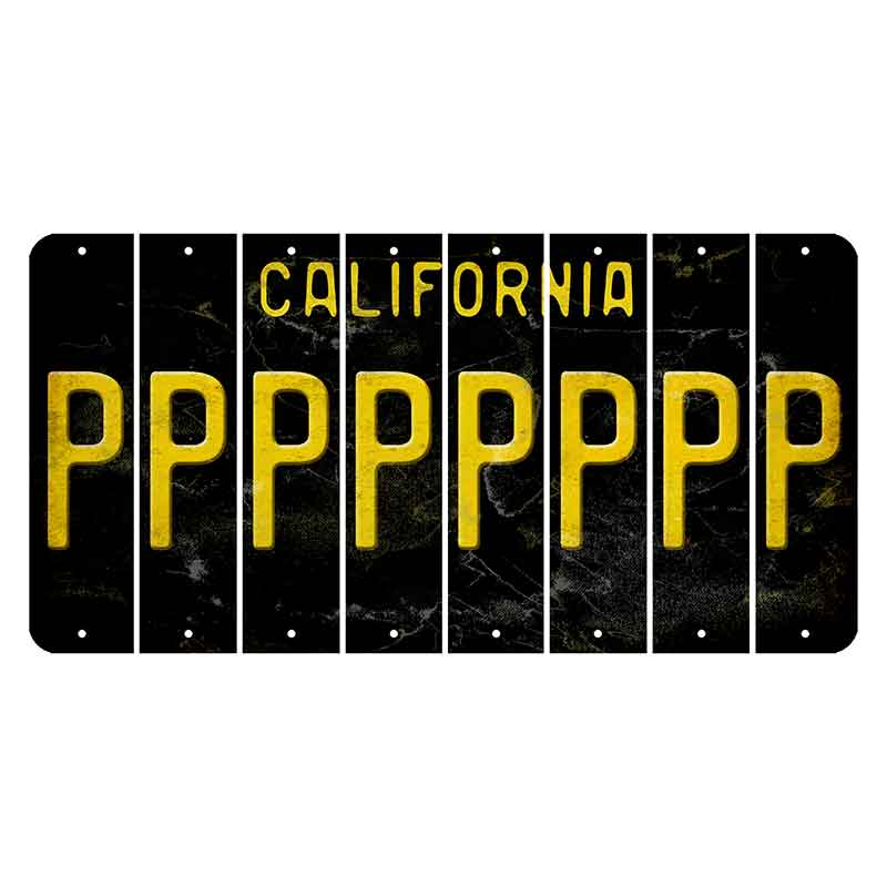 California Black Cut License Plate Strips (Set of 8) P