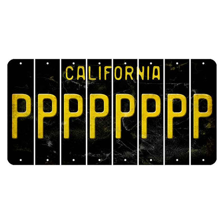 California Black Cut License Plate Strips (Set of 8) P
