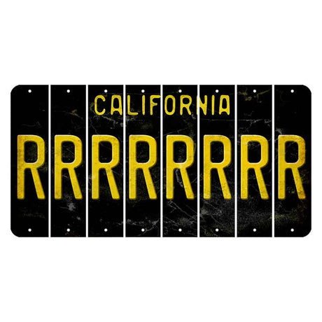California Black Cut License Plate Strips (Set of 8) R