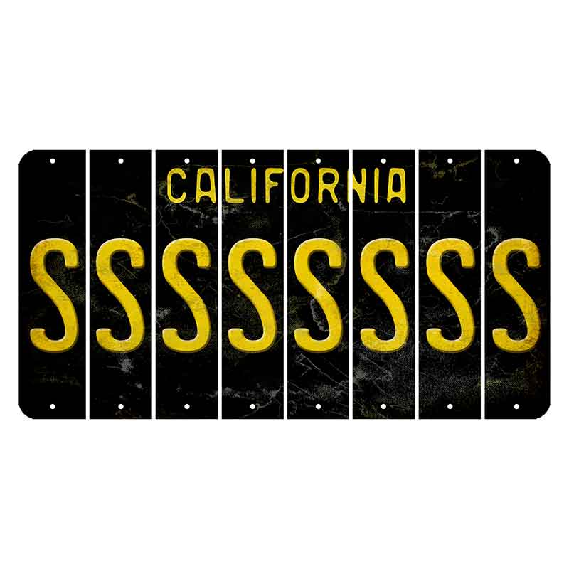 California Black Cut License Plate Strips (Set of 8) S