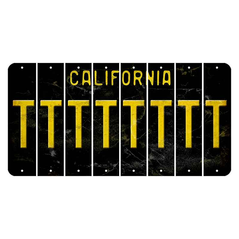 California Black Cut License Plate Strips (Set of 8) T