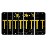 California Black Cut License Plate Strips (Set of 8) T