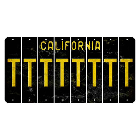 California Black Cut License Plate Strips (Set of 8) T