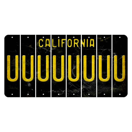California Black Cut License Plate Strips (Set of 8) U