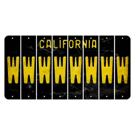 California Black Cut License Plate Strips (Set of 8) W