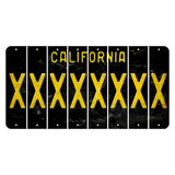 California Black Cut License Plate Strips (Set of 8) X